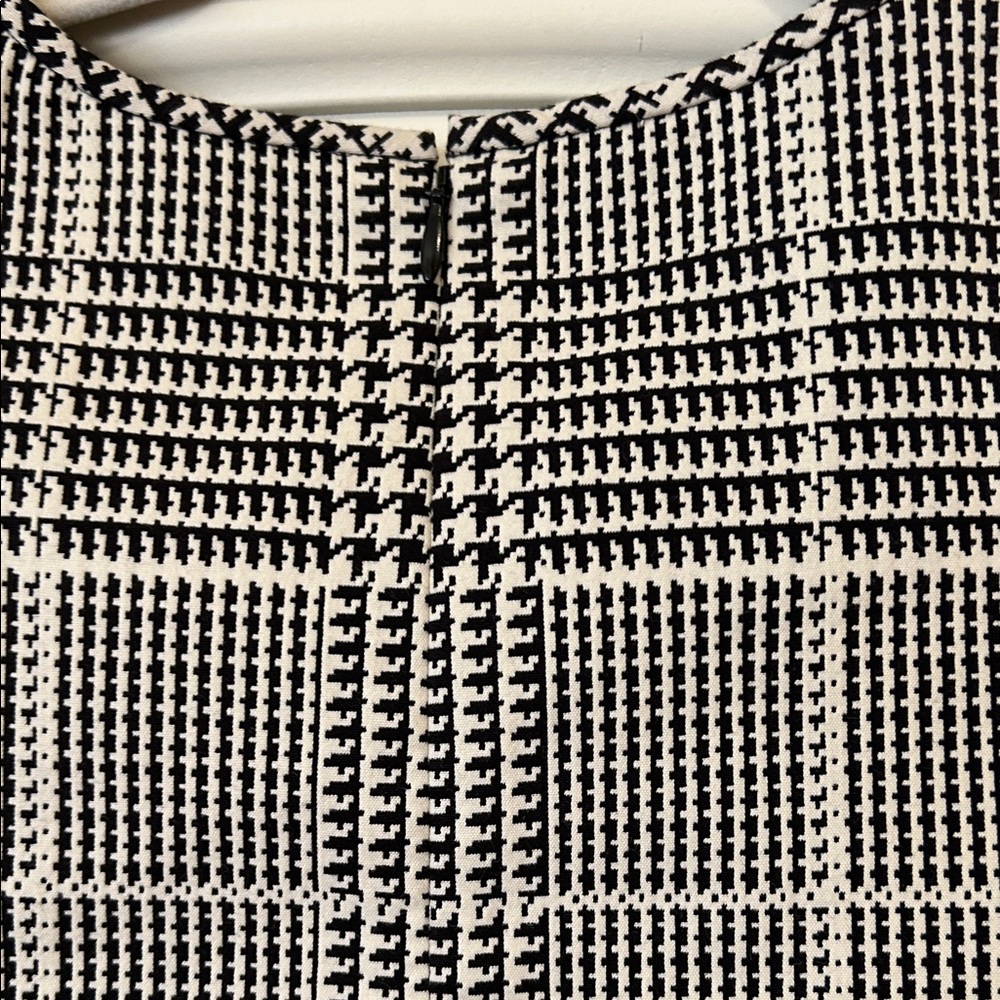 Theory Black and White Checked Mini Sheath Dress - Picture 6 of 8
